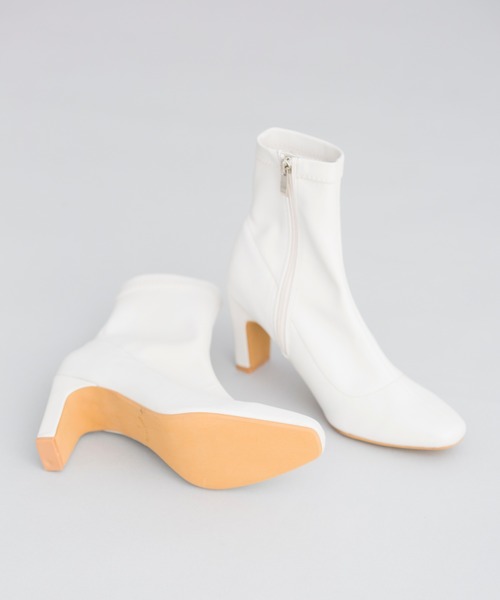 prose verse（プロズヴェール）の「スクエアトゥストレッチショートブーツ（ブーツ・レディース・ブラック/ブラック系その他/アイボリー/モカ・SMALL/MEDIUM/LARGE/X-LARGE）」の8枚目の写真