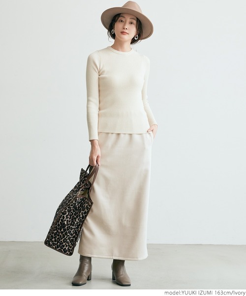 coca（coca）（コカ）の「フェイクスウェードタイトスカート（スカート・レディース・グレイッシュベージュ/アイボリー・ONE SIZE）」の3枚目の写真
