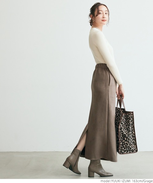 coca（coca）（コカ）の「フェイクスウェードタイトスカート（スカート・レディース・グレイッシュベージュ/アイボリー・ONE SIZE）」の8枚目の写真