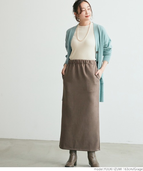 coca（coca）（コカ）の「フェイクスウェードタイトスカート（スカート・レディース・グレイッシュベージュ/アイボリー・ONE SIZE）」の12枚目の写真