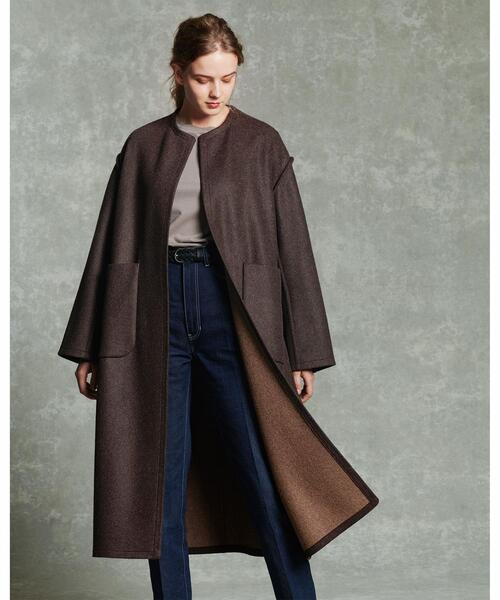 LOEFF（ロエフ）の「＜LOEFF（ロエフ）＞ フェルト ノーカラー コート