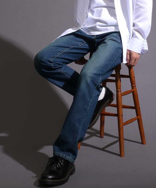 EDWIN（エドウィン）の「JEANISM EDWIN/エドウィン STRETCH LOOSE STRAIGHT ストレッチ デニムパンツ ルーズストレート（デニムパンツ・メンズ・ダークインディゴブルー/インディゴブルー/ライトインディゴブルー/ライトブルー/ブルー系その他2/ブルー系その他・36inch/33inch/29inch/34inch/30inch/31inch/32inch）」の2枚目の写真