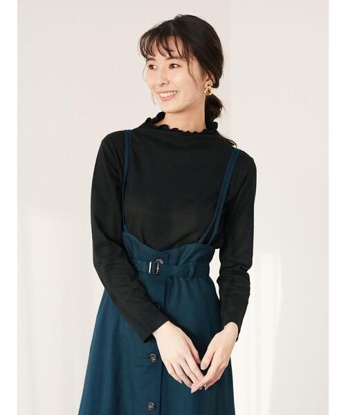 Green　Parks（グリーンパークス）の「ジャガードハイネックカットインナー＊（タンクトップ・レディース・ライトグレー/ブラック/オフホワイト/ライトベージュ・FREE）」の12枚目の写真