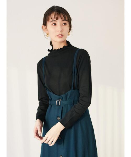 Green　Parks（グリーンパークス）の「ジャガードハイネックカットインナー＊（タンクトップ・レディース・ライトグレー/ブラック/オフホワイト/ライトベージュ・FREE）」の22枚目の写真