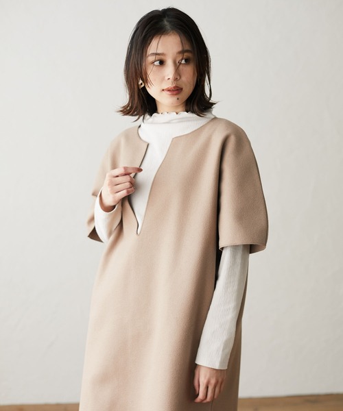 Green　Parks（グリーンパークス）の「ジャガードハイネックカットインナー＊（タンクトップ・レディース・ライトグレー/ブラック/オフホワイト/ライトベージュ・FREE）」の4枚目の写真