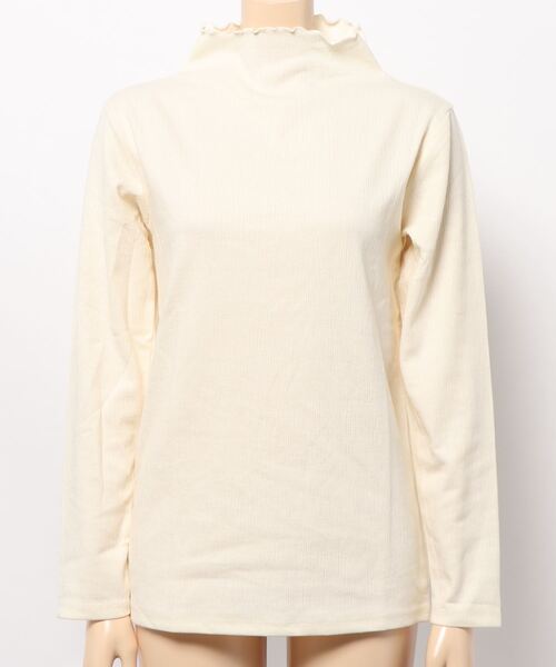 Green　Parks（グリーンパークス）の「ジャガードハイネックカットインナー＊（タンクトップ・レディース・ライトグレー/ブラック/オフホワイト/ライトベージュ・FREE）」の7枚目の写真