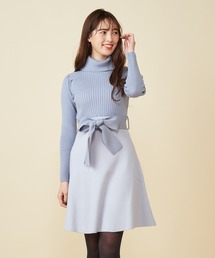 MIIA（ミーア）の「配色ニットワンピース（ワンピース・レディース）」