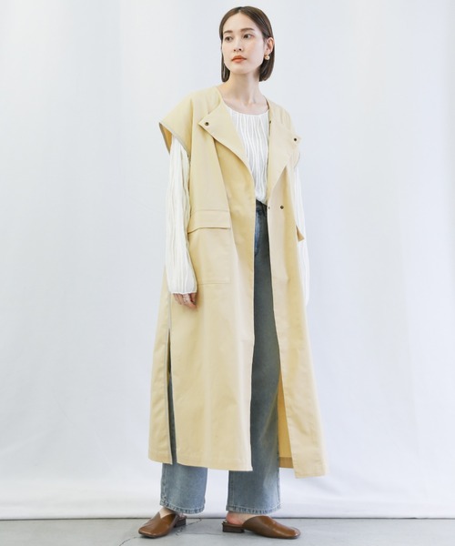 select MOCA（セレクトモカ）の「3WAYスタンドカラーパイピングトレンチコート（トレンチコート・レディース・アイボリー/ライトベージュ・FREE）」の22枚目の写真