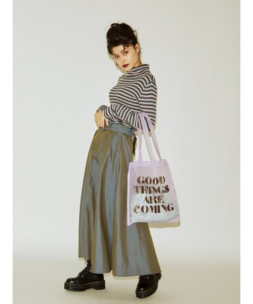 jouetie（ジュエティ）の「ベーシックボーダータートル（ニット/セーター・レディース・グリーン/パープル・MEDIUM）」の18枚目の写真