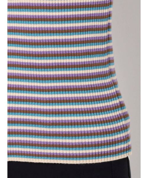 jouetie（ジュエティ）の「ベーシックボーダータートル（ニット/セーター・レディース・グリーン/パープル・MEDIUM）」の4枚目の写真
