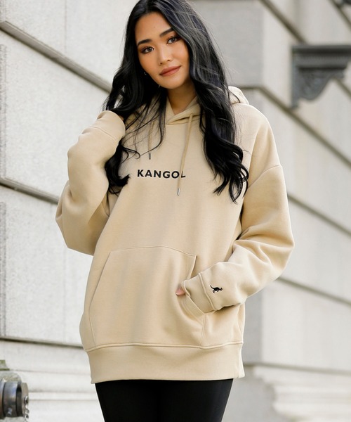 KANGOL(カンゴール)の「【 KANGOL × A.S.M コラボ 】カンゴール ユニセックス 裏起毛 スウェット オーバーサイズ ビッグ パーカー セットアップ対応(パーカー・メンズ・ホワイト/ブラック/ダークグリーン/ダークブラウン/オリーブ/サンドベージュ/杢グレー/グレイッシュベージュ/チャコールグレー/ネイビー/オートミール/カーキ・48/50/52)」の7枚目の写真