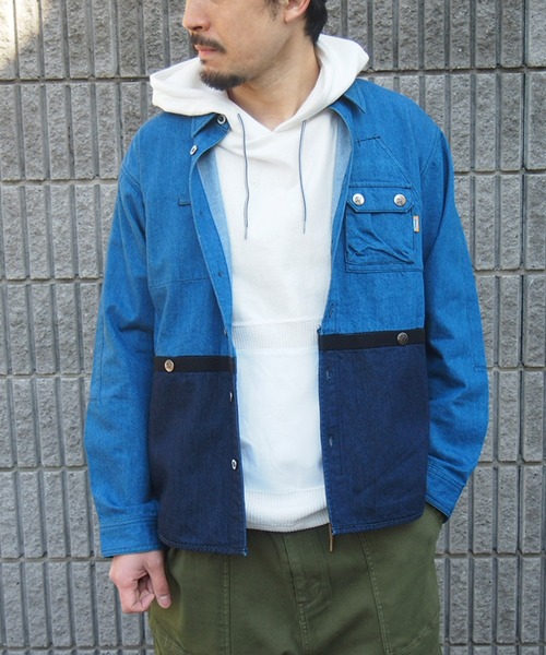 grn（ジーアールエヌ）の「WORKSHIRTJACKET　ﾜｰｸｼｬﾂｼﾞｬｹｯﾄ　ﾂｲﾙ/ﾃﾞﾆﾑ（シャツ/ブラウス・メンズ・ブラック/ベージュ/インディゴブルー・M/L）」の3枚目の写真