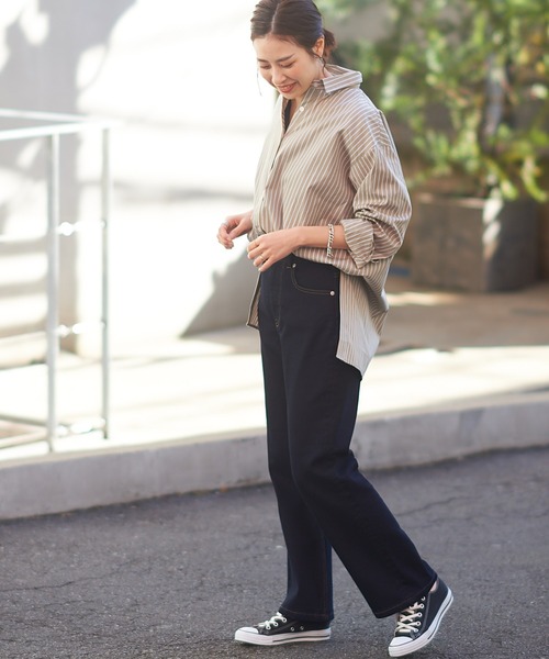 CIAOPANIC TYPY（チャオパニックティピー）の「【OSORO】ブロードストライプシャツ（シャツ/ブラウス・レディース・ベージュ/ピンク/ブルー/グリーン・ONE SIZE）」の6枚目の写真