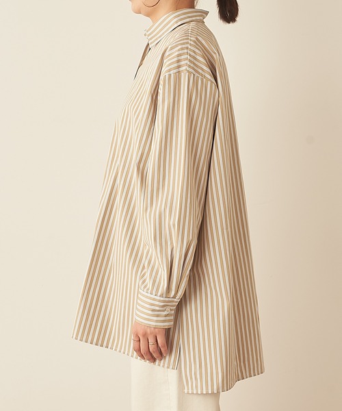 CIAOPANIC TYPY（チャオパニックティピー）の「【OSORO】ブロードストライプシャツ（シャツ/ブラウス・レディース・ベージュ/ピンク/ブルー/グリーン・ONE SIZE）」の15枚目の写真