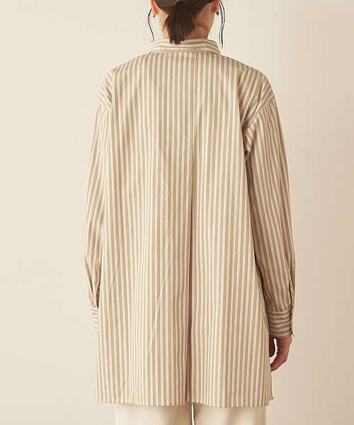 CIAOPANIC TYPY（チャオパニックティピー）の「【OSORO】ブロードストライプシャツ（シャツ/ブラウス・レディース・ベージュ/ピンク/ブルー/グリーン・ONE SIZE）」の16枚目の写真