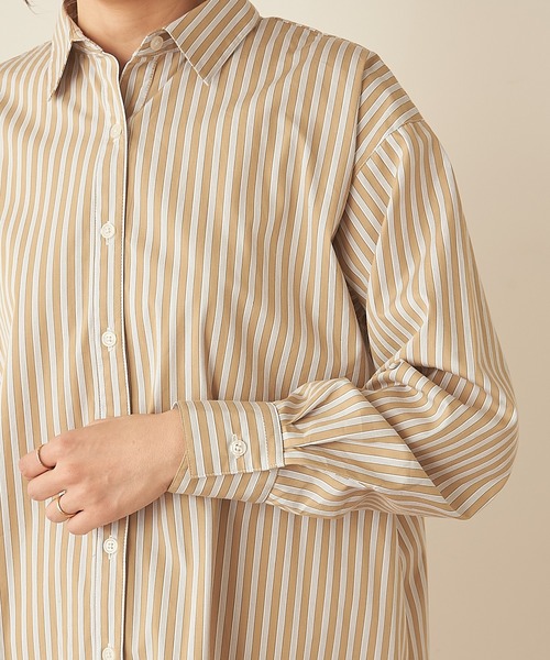 CIAOPANIC TYPY（チャオパニックティピー）の「【OSORO】ブロードストライプシャツ（シャツ/ブラウス・レディース・ベージュ/ピンク/ブルー/グリーン・ONE SIZE）」の18枚目の写真