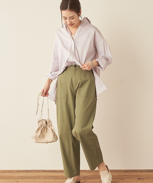 CIAOPANIC TYPY（チャオパニックティピー）の「【OSORO】ブロードストライプシャツ（シャツ/ブラウス・レディース・ベージュ/ピンク/ブルー/グリーン・ONE SIZE）」の12枚目の写真