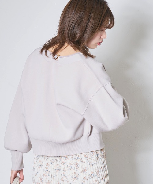 natural couture(ナチュラルクチュール)の「プチプラハトメバー釦おしゃれカーディガン(カーディガン/ボレロ・レディース・ブラック/カーキ/サックスブルー/グリーン/グレイッシュベージュ/ピンクベージュ・FREE)」の10枚目の写真