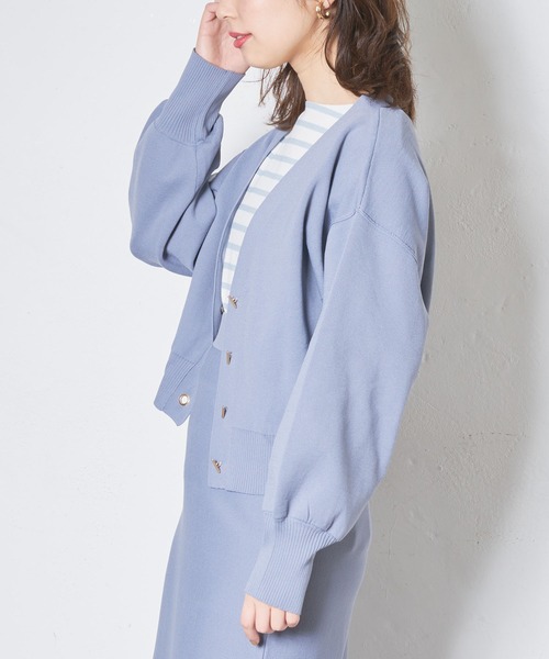 natural couture(ナチュラルクチュール)の「プチプラハトメバー釦おしゃれカーディガン(カーディガン/ボレロ・レディース・ブラック/カーキ/サックスブルー/グリーン/グレイッシュベージュ/ピンクベージュ・FREE)」の19枚目の写真