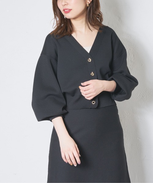 natural couture(ナチュラルクチュール)の「プチプラハトメバー釦おしゃれカーディガン(カーディガン/ボレロ・レディース・ブラック/カーキ/サックスブルー/グリーン/グレイッシュベージュ/ピンクベージュ・FREE)」の7枚目の写真