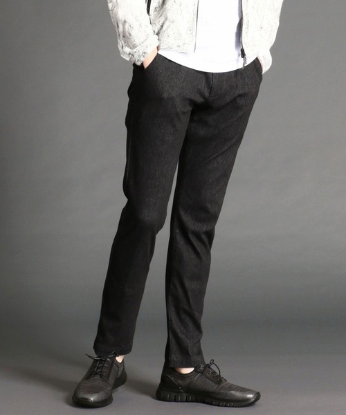 MONSIEUR NICOLE（ムッシュニコル）の「デニムジャージテーパードパンツ（デニムパンツ・メンズ・その他1/ブラック/ライトグレー/ネイビー・LARGE/X-LARGE/SMALL/MEDIUM）」の2枚目の写真