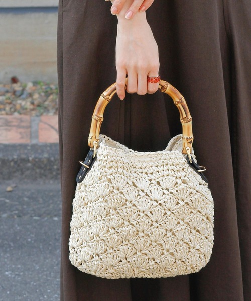 Crisp（クリスプ）の「バンブーハンドルショルダーバッグ（ショルダーバッグ・レディース・アイボリー・FREE）」の15枚目の写真