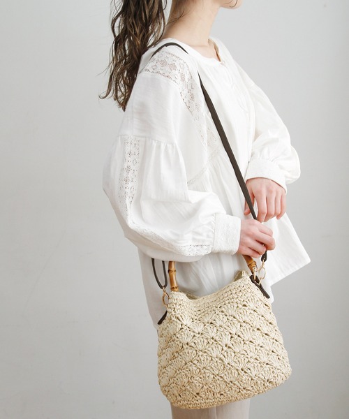 Crisp（クリスプ）の「バンブーハンドルショルダーバッグ（ショルダーバッグ・レディース・アイボリー・FREE）」の16枚目の写真