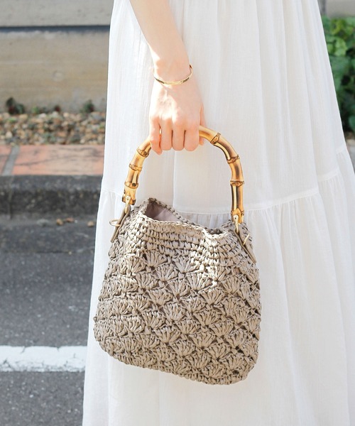 Crisp（クリスプ）の「バンブーハンドルショルダーバッグ（ショルダーバッグ・レディース・アイボリー・FREE）」の9枚目の写真