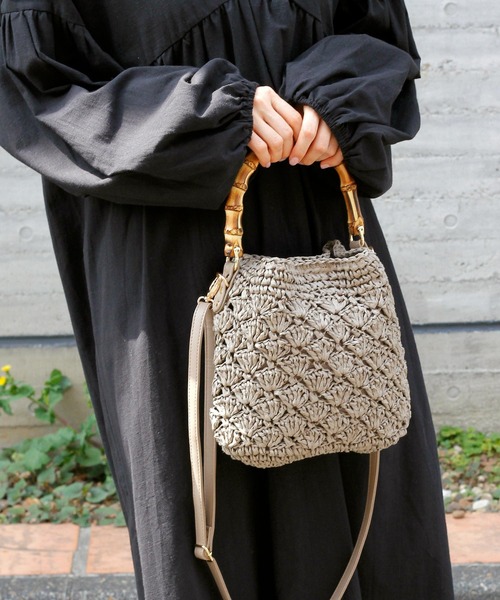 Crisp（クリスプ）の「バンブーハンドルショルダーバッグ（ショルダーバッグ・レディース・アイボリー・FREE）」の12枚目の写真
