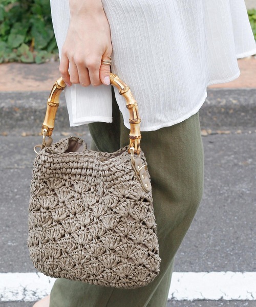 Crisp（クリスプ）の「バンブーハンドルショルダーバッグ（ショルダーバッグ・レディース・アイボリー・FREE）」の7枚目の写真
