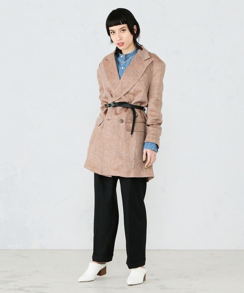 Lee(リー)の「Lee/リー バンドカラーシャツ(シャツ/ブラウス・レディース・パープル/オフホワイト/インディゴブルー/ライトインディゴブルー・SMALL/MEDIUM)」の15枚目の写真