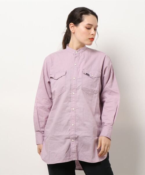 Lee(リー)の「Lee/リー バンドカラーシャツ(シャツ/ブラウス・レディース・パープル/オフホワイト/インディゴブルー/ライトインディゴブルー・SMALL/MEDIUM)」の19枚目の写真