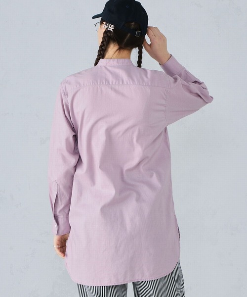 Lee(リー)の「Lee/リー バンドカラーシャツ(シャツ/ブラウス・レディース・パープル/オフホワイト/インディゴブルー/ライトインディゴブルー・SMALL/MEDIUM)」の9枚目の写真