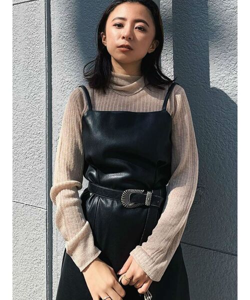 EVRIS（エヴリス）の「レザーライクキャミワンピース（ワンピース・レディース・ブラック・SMALL/MEDIUM）」の18枚目の写真