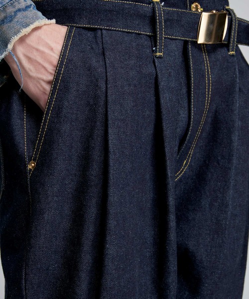 NOISE MAKER(ノイズメーカー)の「2タックワイドテーパードデニム【インディゴブルー】(デニムパンツ・メンズ・インディゴブルー・LARGE/MEDIUM/SMALL)」の14枚目の写真