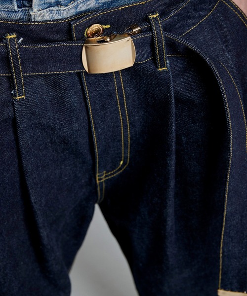 NOISE MAKER(ノイズメーカー)の「2タックワイドテーパードデニム【インディゴブルー】(デニムパンツ・メンズ・インディゴブルー・LARGE/MEDIUM/SMALL)」の4枚目の写真