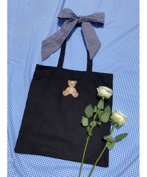 WC（ダブル シー）の「クマ刺繍リボントートバッグ（トート