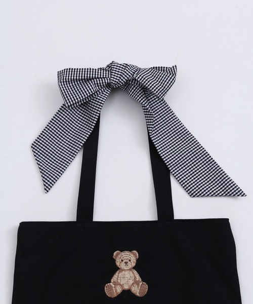 WC（ダブル シー）の「クマ刺繍リボントートバッグ（トートバッグ