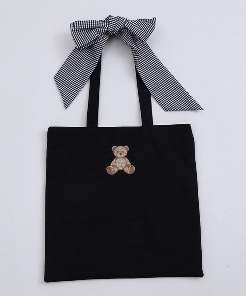 WC（ダブル シー）の「クマ刺繍リボントートバッグ（トートバッグ