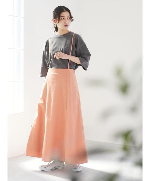 Green　Parks（グリーンパークス）の「ベルギーリネンブレンド　キャミワンピ＊（ワンピース・レディース・チャコールグレー/ベージュ/オレンジ・FREE）」の9枚目の写真