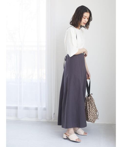 Green　Parks（グリーンパークス）の「ベルギーリネンブレンド　キャミワンピ＊（ワンピース・レディース・チャコールグレー/ベージュ/オレンジ・FREE）」の6枚目の写真