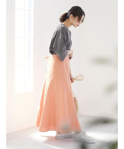 Green　Parks（グリーンパークス）の「ベルギーリネンブレンド　キャミワンピ＊（ワンピース・レディース・チャコールグレー/ベージュ/オレンジ・FREE）」の10枚目の写真