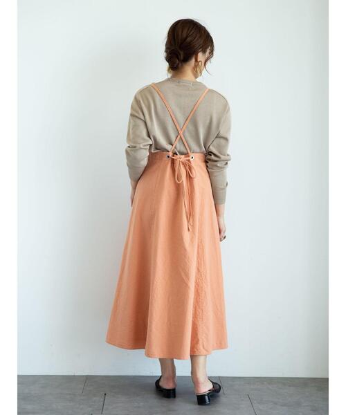 Green　Parks（グリーンパークス）の「ベルギーリネンブレンド　キャミワンピ＊（ワンピース・レディース・チャコールグレー/ベージュ/オレンジ・FREE）」の20枚目の写真