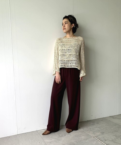 JET(ジェット)の「◆【ウォッシャブル】透かし編みニットプルオーバー(ニット/セーター・レディース・ブラック系7/ベージュ系8・04)」の8枚目の写真