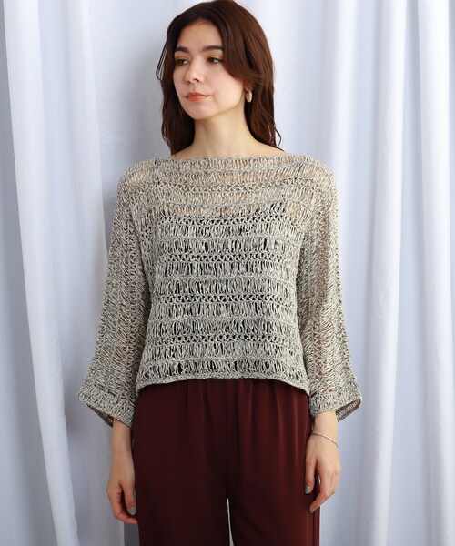 JET(ジェット)の「◆【ウォッシャブル】透かし編みニットプルオーバー(ニット/セーター・レディース・ブラック系7/ベージュ系8・04)」の6枚目の写真