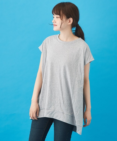 CUBE SUGAR(キューブシュガー)の「WEB限定汗染み防止コクーンバックタックプルオーバー(Tシャツ/カットソー・レディース・ブラック/オレンジ/トップグレー/ブルー・M)」の3枚目の写真