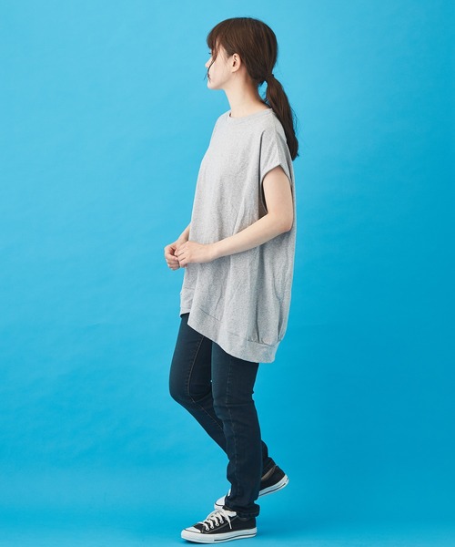 CUBE SUGAR(キューブシュガー)の「WEB限定汗染み防止コクーンバックタックプルオーバー(Tシャツ/カットソー・レディース・ブラック/オレンジ/トップグレー/ブルー・M)」の17枚目の写真