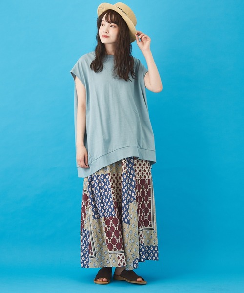 CUBE SUGAR(キューブシュガー)の「WEB限定汗染み防止コクーンバックタックプルオーバー(Tシャツ/カットソー・レディース・ブラック/オレンジ/トップグレー/ブルー・M)」の14枚目の写真