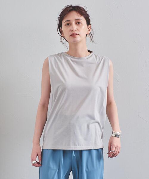 UNITED ARROWS(ユナイテッドアローズ)の「UWCC タック ノースリーブ カットソー◆(Tシャツ/カットソー・レディース・ライトグレー/ダークグレー/ケリー・FREE)」の5枚目の写真