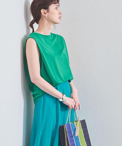 UNITED ARROWS(ユナイテッドアローズ)の「UWCC タック ノースリーブ カットソー◆(Tシャツ/カットソー・レディース・ライトグレー/ダークグレー/ケリー・FREE)」の10枚目の写真